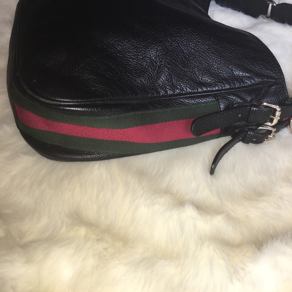 š„SOLDš„RARE Gucci Heritage Web Black Shoulder Bag - Picture 5 of 8